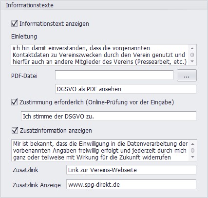 DSGVO-Zustimmung im Online-Mitgliedsantrag